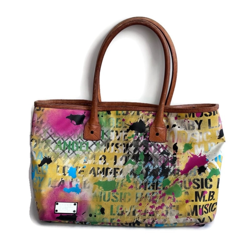 L.A.M.B Original Vintage Leather Laptop Work Tote Bag